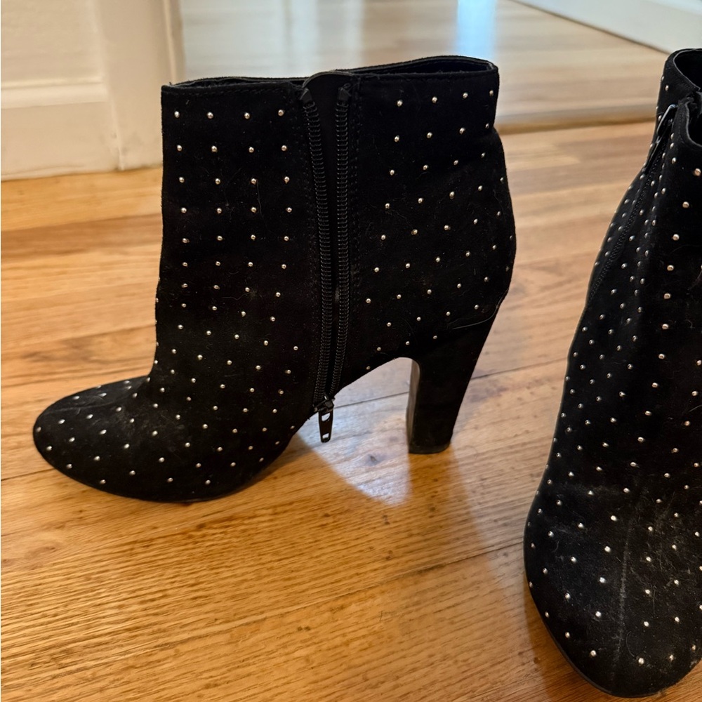 Fergalicious Black Ankle Boots with Silver Accents